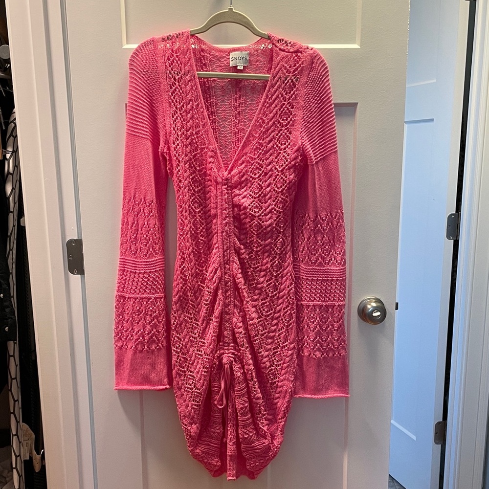 SNDYS 100% Cotton Pink Knit Dress